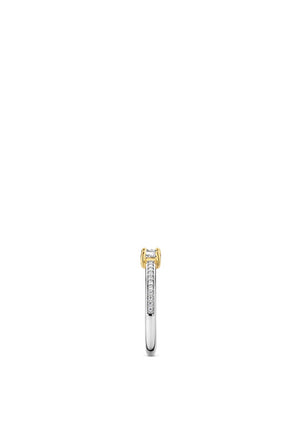 Ti Sento Milano Rectangular CZ Centrepiece Ring, Silver