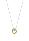 Ti Sento Ribbed Circle Necklace, Silver
