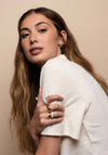 Ti Sento Ribbed Dome Earrings, Gold