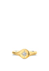 Ti Sento White Zirconia Centrepiece Ring, Gold