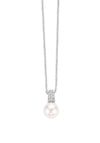 Ti Sento Drop Pendant Pearl Necklace, Silver