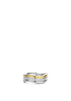 Ti Sento Milano Cubic Zirconia Trio Wave Ring, Silver & Gold Size 58