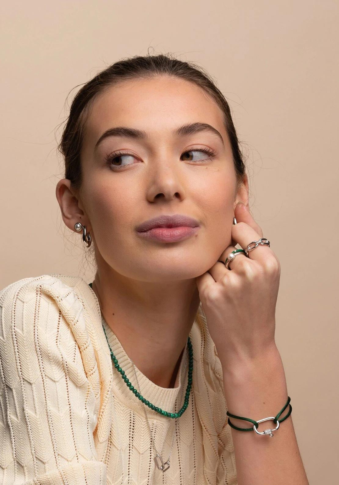 Ti Sento Milano Wave Hoop Earrings, Silver