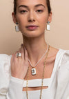 Ti Sento Milano White Beaded Necklace, Silver