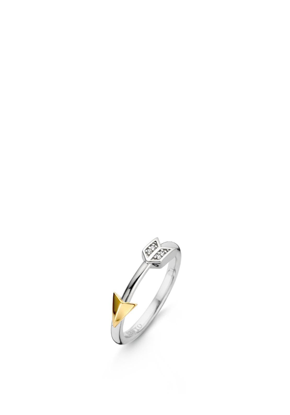 Ti Sento Milano Silver and Gold Arrow Ring