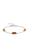 Ti Sento Coral Red Stone Bracelet, Silver