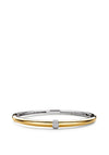 Ti Sento Pave Zirconia Stone Bangle, Gold & Silver