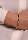 Ti Sento Pave Zirconia Stone Bangle, Gold & Silver