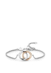 Ti Sento Interlinking Circles Bracelet, Silver & Rose Gold