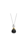 Ti Sento Black Onyx Flower bud Pendant Necklace with Gold Plated Prongs, TIS6765BO