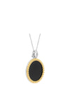 Ti Sento Black Onyx Pendant with Gold Bubble Edge & Zirconia Clip Eye Necklace, TIS6794BO