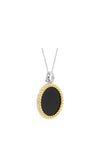 Ti Sento Milano Black Onyx Pendant with Gold Bubble Edge & Zirconia Clip Eye Necklace, TIS6794BO