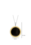 Ti Sento Black Onyx Pendant with Gold Bubble Edge & Zirconia Clip Eye Necklace, TIS6794BO