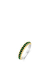 Ti Sento Duo Plated Ring with Malachite Stones