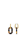 Ti Sento Milano Gold & Leopard Print Chain Link Earrings