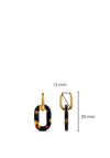 Ti Sento Gold & Leopard Print Chain Link Earrings