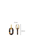 Ti Sento Milano Gold & Leopard Print Chain Link Earrings