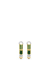 Ti Sento Gold and Malachite Green Arrow Feather Ear Charms 9225MA
