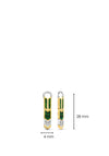 Ti Sento Gold and Malachite Green Arrow Feather Ear Charms 9225MA