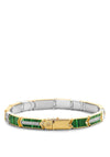 Ti Sento  Gold Plated Arrow Feather Pattern Necklace, Malachite Green & White Zirconia TIS2943MA