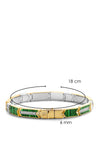 Ti Sento  Gold Plated Arrow Feather Pattern Necklace, Malachite Green & White Zirconia TIS2943MA