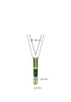 Ti Sento Gold Plated Arrow Feather Pattern Necklace, Malachite Green & White Zirconia TIS3954MA