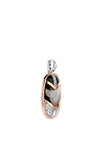 Ti Sento  Rose Gold Plated Pendant with Black and Grey Onyx and Zirconia Gemstones Necklace, TIS6792GB