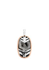Ti Sento  Rose Gold Plated Pendant with Black and Grey Onyx and Zirconia Gemstones Necklace, TIS6792GB
