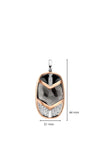 Ti Sento  Rose Gold Plated Pendant with Black and Grey Onyx and Zirconia Gemstones Necklace, TIS6792GB