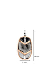 Ti Sento Milano Rose Gold Plated Pendant with Black and Grey Onyx and Zirconia Gemstones Necklace, TIS6792GB