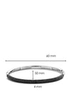 Ti Sento Silver and Black Onyx Zirconia Bangle Bracelet 2874ZB