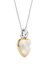 Ti Sento Mother of Pearl Love Heart Pendant Necklace, Gold