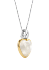 Ti Sento Milano Mother of Pearl Love Heart Pendant Necklace, Gold