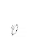 Ti Sento Heart Zirconia Ring, Silver Size 56