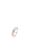 Ti Sento Triple Stack Silver and Rose Gold Ring