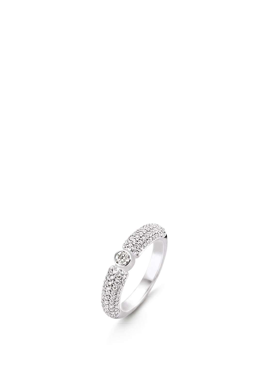 Ti Sento Solitaire White Zirconia Pavé Ring