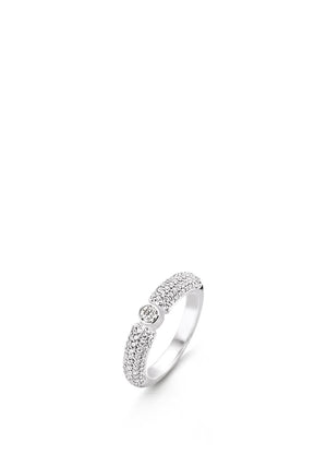 Ti Sento Solitaire White Zirconia Pavé Ring