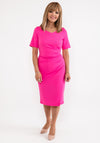Tia Pleated Waist Pencil Dress, Pink