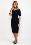 Tia Ruched Pleat Waist Dress, Navy