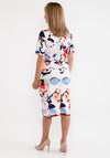 Tia Printed pleated Waist Pencil Dress, Multi