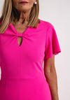 Tia Bow Neckline Pencil Dress, Fuchsia