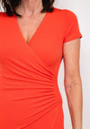 Tia Ruched Waist Midi Dress, Orange