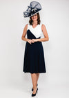 Tia Colour Block Flared Midi Dress, Navy & White