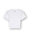 Tiffosi Girl Buzio Rib Knit Crop Tee, White