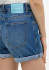Tiffosi Lana Denim High Waisted Shorts, Medium Blue Denim
