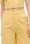 Tiffosi Floral High Waisted Shorts, Yellow
