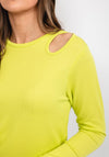 Tiffosi Enlace Cut Out Rib Top, Neon