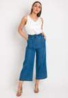 Tiffosi Lena Wide Leg Denim Trousers, Medium Blue