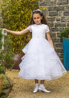 Tinkerbelle IS20562 Lace Layered Skirt Communion Dress, White