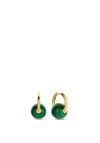 Ti Sento Malachite Hoop Earrings, Gold